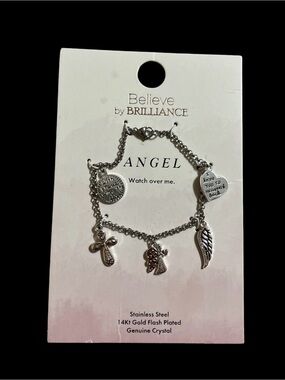 14k Gold Flash Plated Angel Charm Bracelet